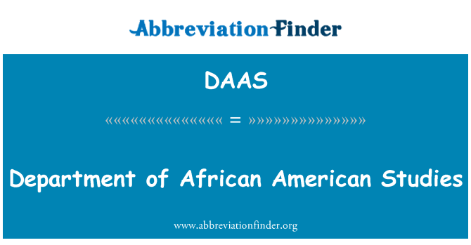 DAAS: Oddelek za afriške ameriške študije