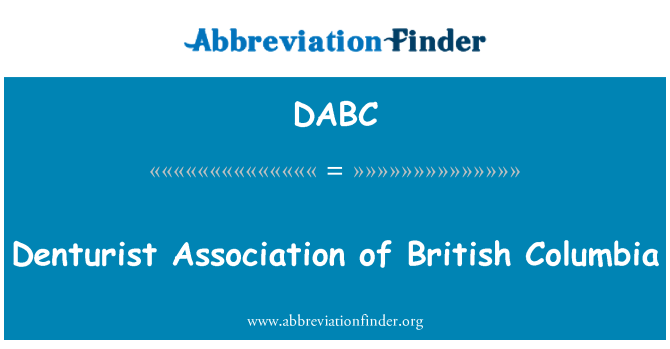 DABC: Denturist asociace, z Britské Kolumbie