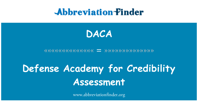 DACA: साख मूल्यांकन के लिए रक्षा अकादमी