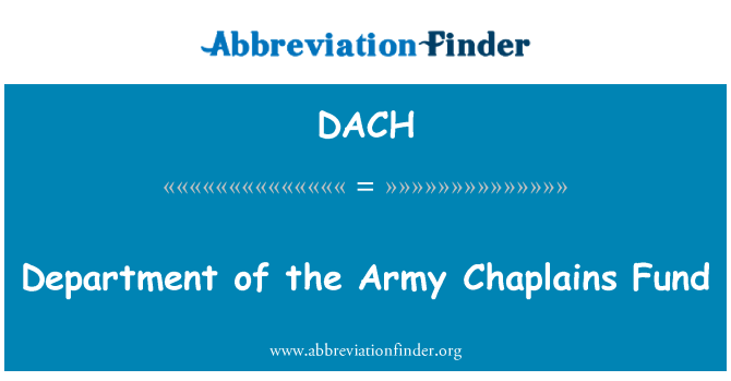 DACH: صندوق وزارت Chaplains ارتش