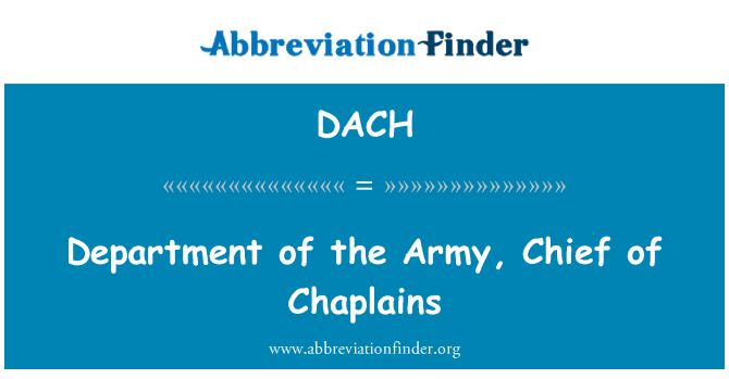DACH: Department of the Army, Chief of Chaplains