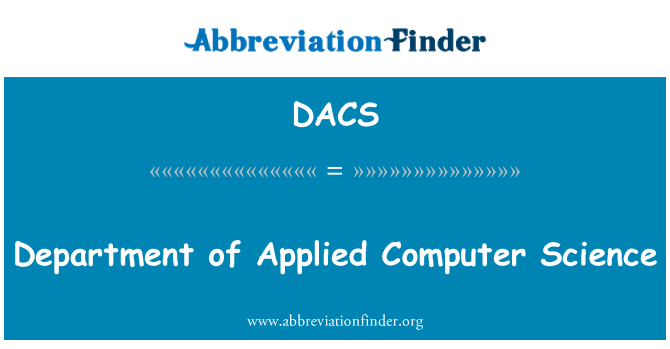 DACS: הפקולטה למדעי המחשב יישומית