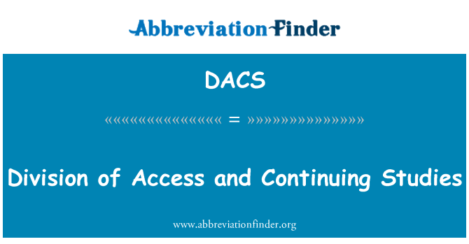 DACS: Divisione di continui studi e accesso