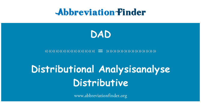 DAD: Pengagihan daripada Analysisanalyse