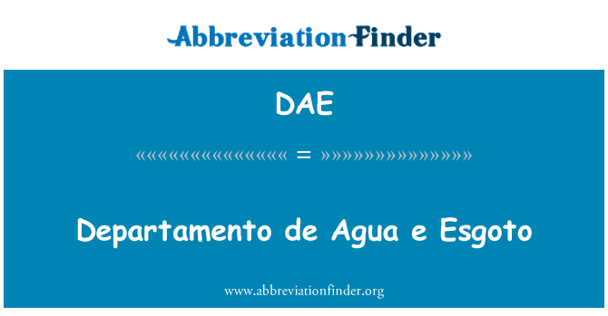 DAE: Departamento de Agua e Esgoto