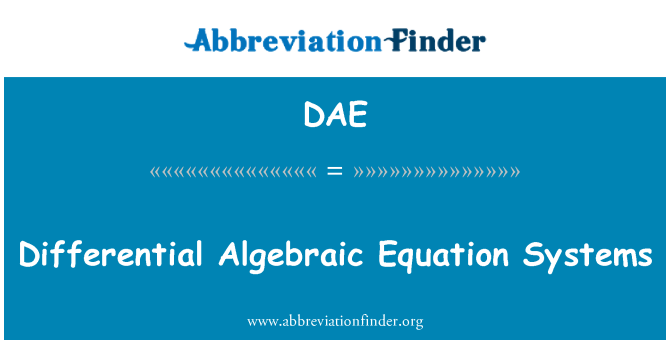 DAE: Differential algebraiske ligning systemer