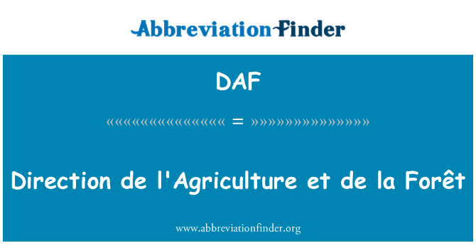 DAF: Direzzjoni de l'Agriculture et de la Forêt