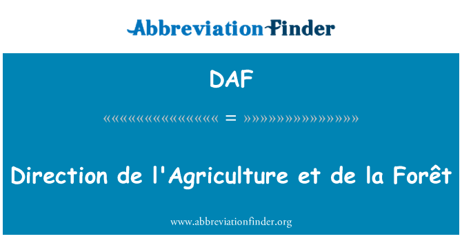 DAF: Retning de l'Agriculture et de la Forêt