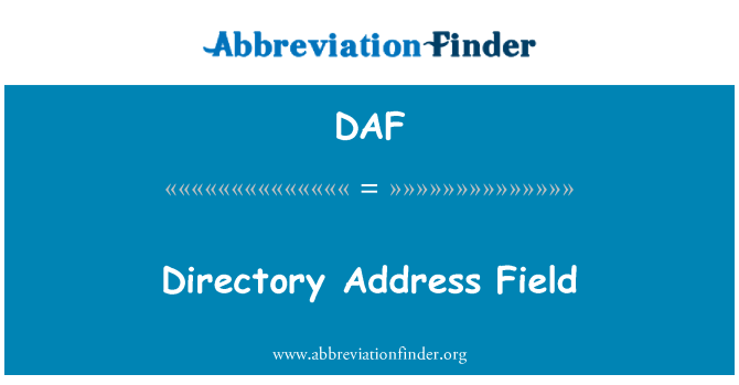DAF: Поле адреса каталогов