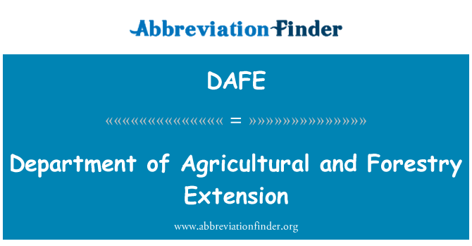 DAFE: Dipartimento di agricoltura e silvicoltura estensione
