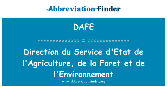 DAFE: Direksyon du sèvis deta de l'Agriculture, de la Foret et de l'Environnement