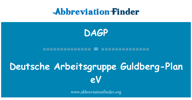DAGP: Deutsche Arbeitsgruppe Guldberg planeeringuga eV