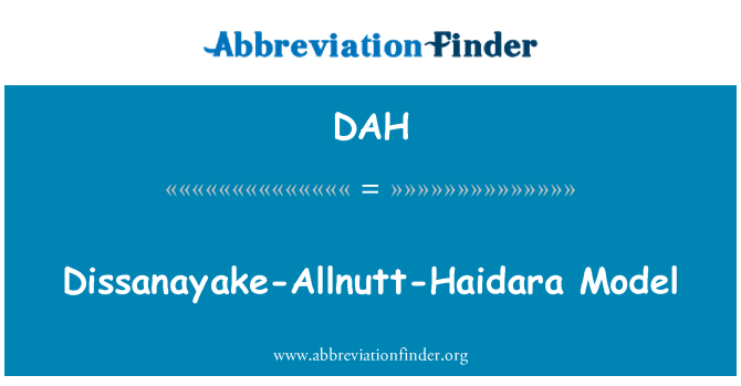 DAH: Dissanayake-Allnutt-Haidara 모델