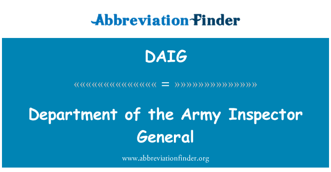 DAIG: Department of the Army Inspector General
