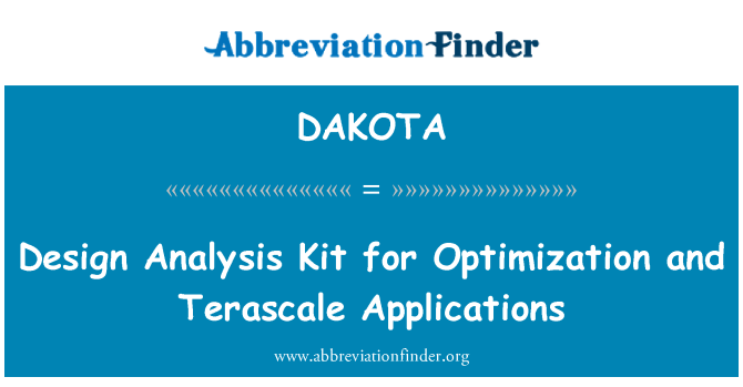 DAKOTA: Dizajn analýza Kit pre optimalizáciu a Terascale aplikácie