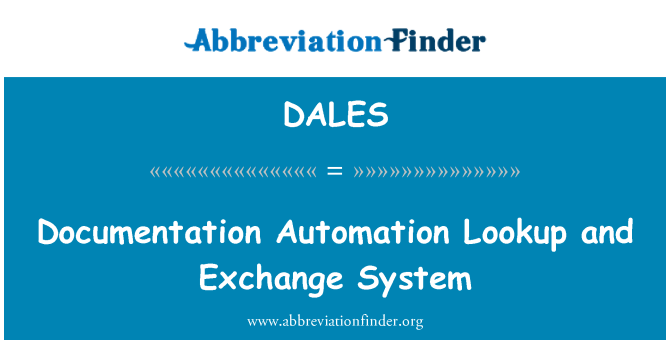 DALES: Système d'échange et de documentation d'automatisation Lookup