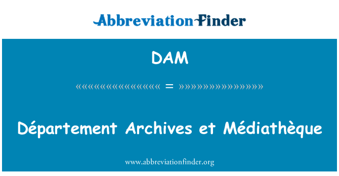 DAM: مقاطعة المحفوظات et Médiathèque