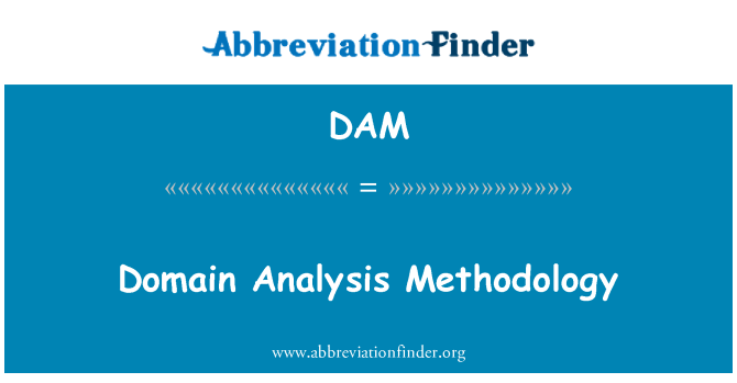 DAM: Méthodologie d'analyse de domaine