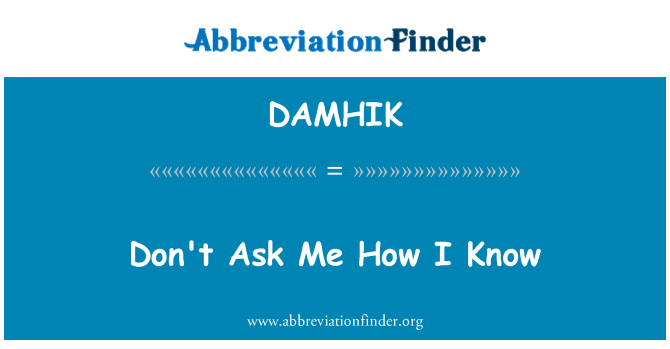 DAMHIK: Tistaqsinix kif naf