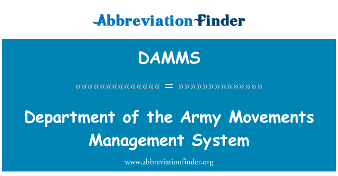 DAMMS: המחלקה של מערכת ניהול תנועות צבא