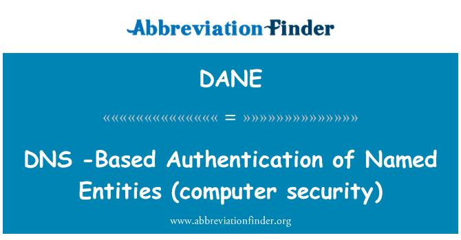 DANE: DNS-توثیق کاری کی نامی ہستیوں (کمپیوٹر کی حفاظت) کی بنیاد
