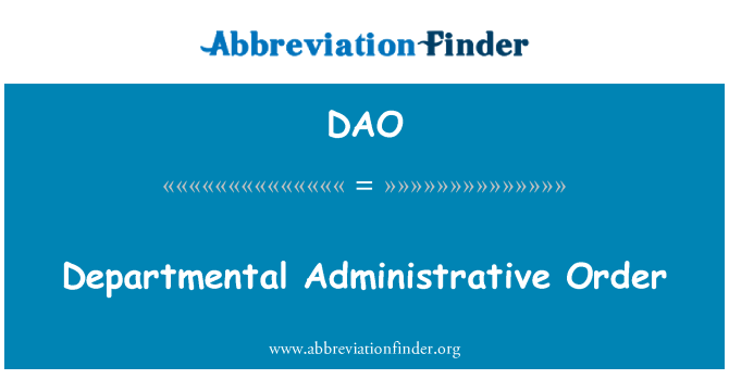 DAO: Ordni Dipartimentali amministrattivi