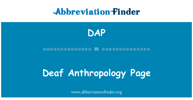 DAP: Døve antropologi side