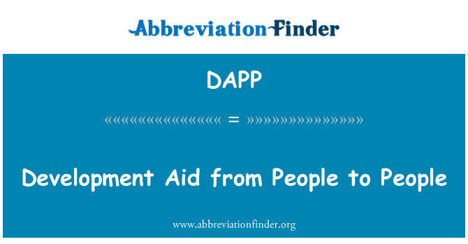 DAPP: Development Aid from People to People