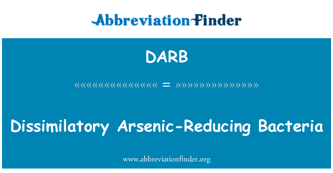 DARB: แบคทีเรียสารหนูลด dissimilatory