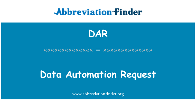 DAR: Data automatisering anmodning