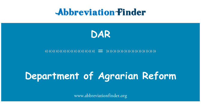 DAR: Департамент по вопросам аграрной реформы