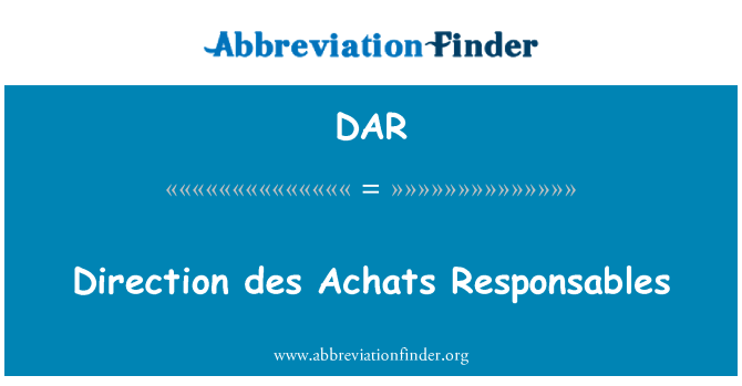 DAR: Direction des Achats Responsables