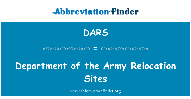 DARS: Armee ümberpaigutamine saidid osakond