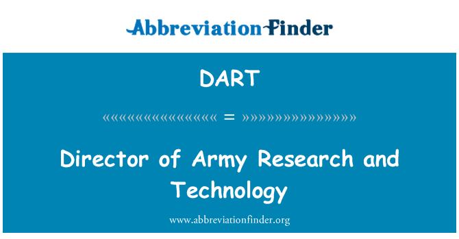 DART: Direttore di ricerca dell'esercito e tecnologia