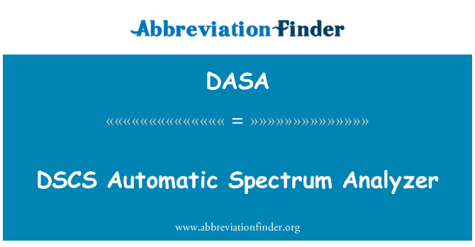 DASA: Analyzer sbectrwm awtomatig penodedig