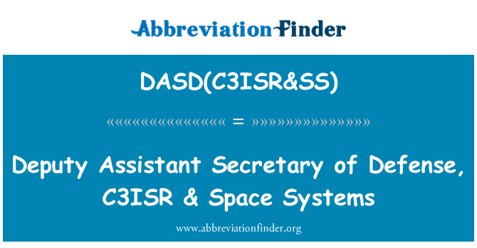 DASD(C3ISR&SS): Depite Asistan Sekretè defans, C3ISR & espas sistèm