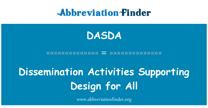 DASDA: Dissemination Activities Supporting Design for All