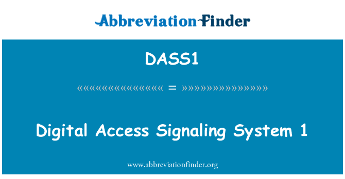 DASS1: Aksè digital ap sonnen de sinyalman sistèm 1