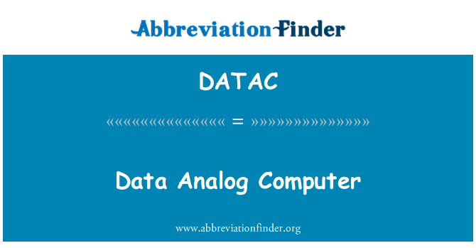 DATAC: Analogový počítač dat