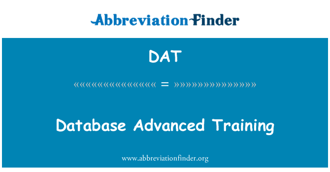 DAT: Base de datos de entrenamiento avanzado