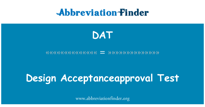DAT: Návrh Acceptanceapproval Test
