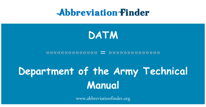 DATM: Reparto del manuale tecnico dell'esercito