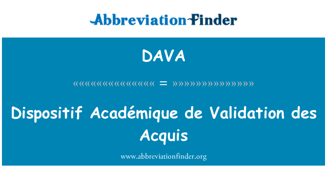 DAVA: Validazzjoni ta ' de Académique Dispositif des Acquis
