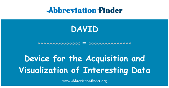 DAVID: Dispositivo per l'acquisizione e la visualizzazione di dati interessanti