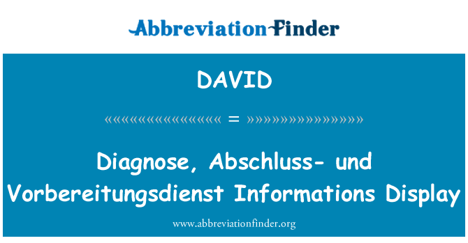DAVID: Diagnoosida, Abschluss-und Vorbereitungsdienst info kuvamine