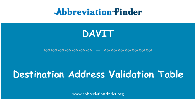 DAVIT: Ciljni naslov validacije tabeli