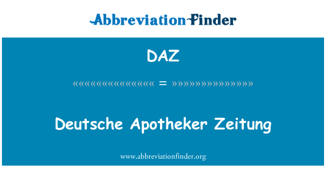 DAZ: דויטשה Apotheker צייטונג