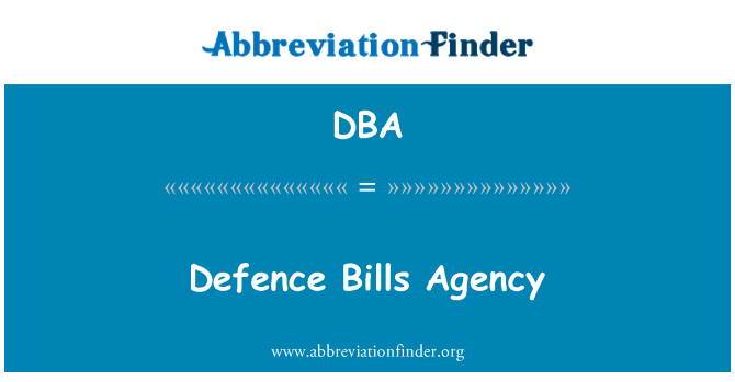 DBA: Defence Bills Agency