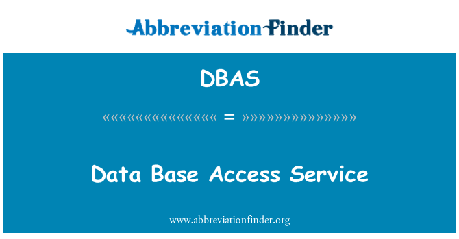 DBAS: บริการการเข้าถึงฐานข้อมูล