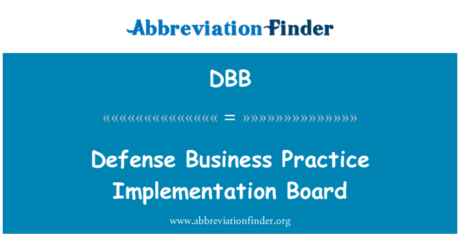 DBB: Verteidigung Business Practice Implementierung Board
